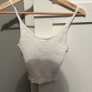 Hollister white crop tank top
